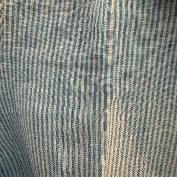 Untuckit Sherry Long Sleeve Button Down Shirt Blue & White Stripe - Picture 3 of 8